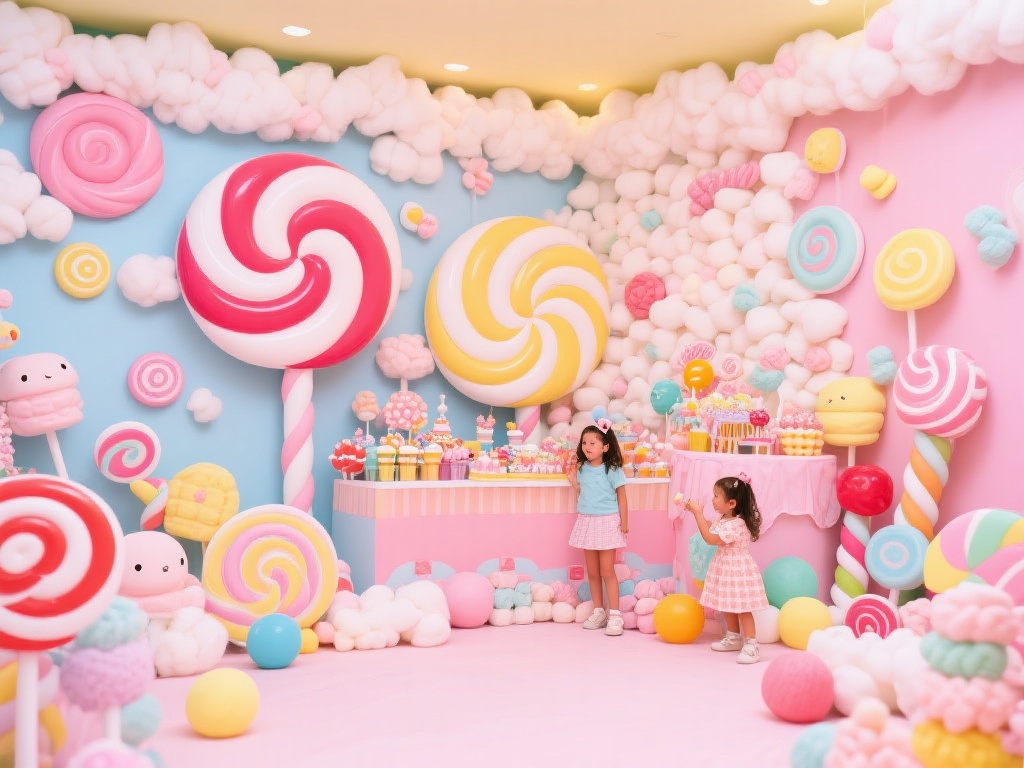想象一下步入一个糖果主题的空间，眼前尽是各种色彩缤