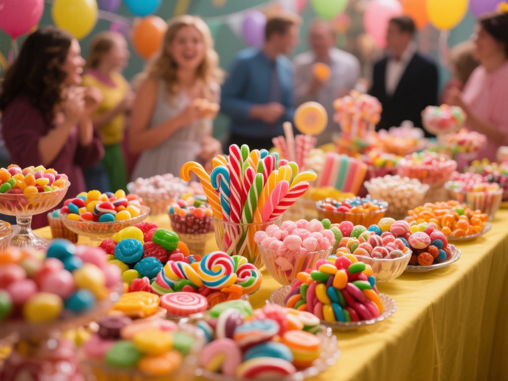 在一个派对上，摆满糖果的桌子总是最吸引人的地方。明