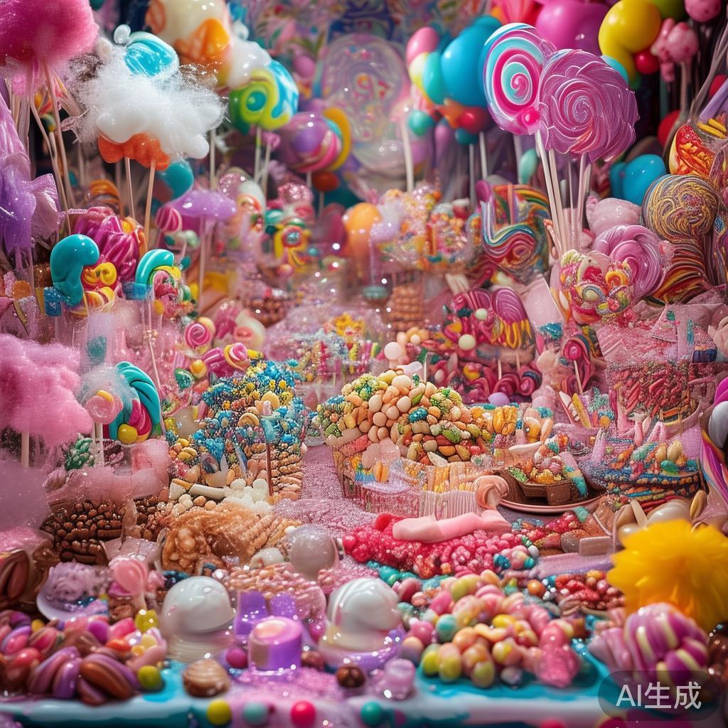 最吸引人的莫过于丰富多样的糖果元素。从五彩缤纷的棒