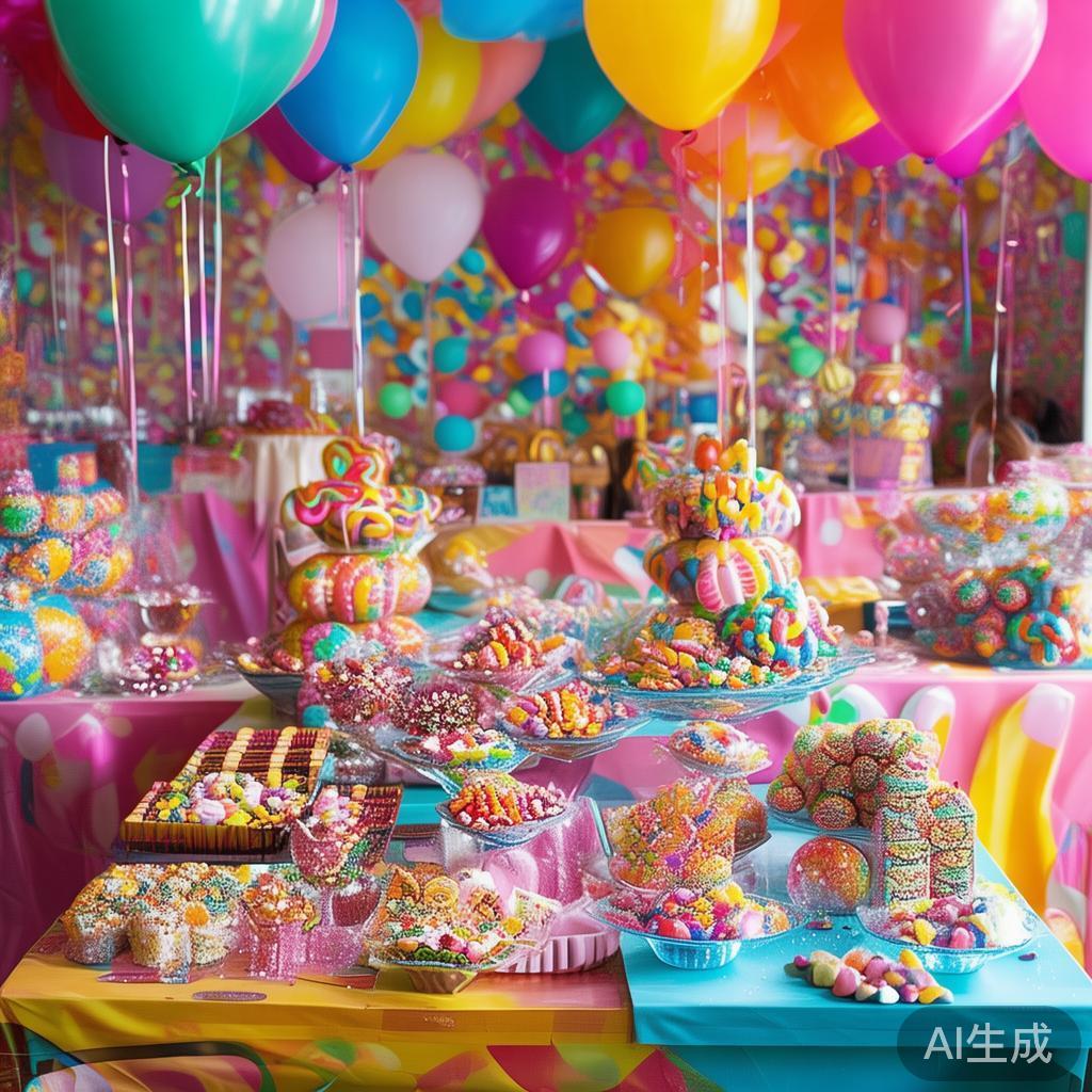 不同于普通的聚会，糖果派对凭借丰富的色彩、缤纷的糖
