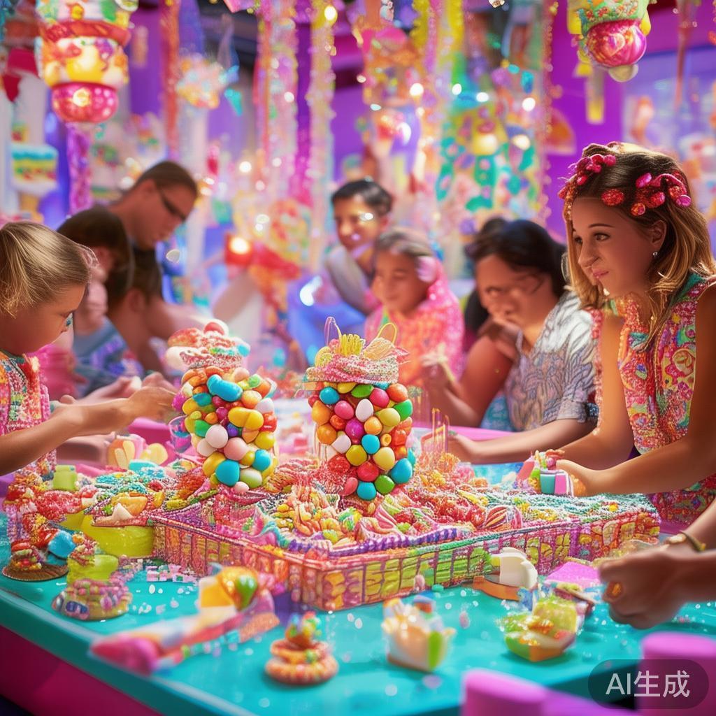 一个难忘的糖果盛宴，离不开各种创意十足的游戏环节。